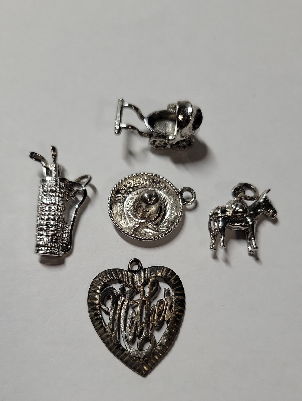 Silver 925 Western Charm Pendant Set